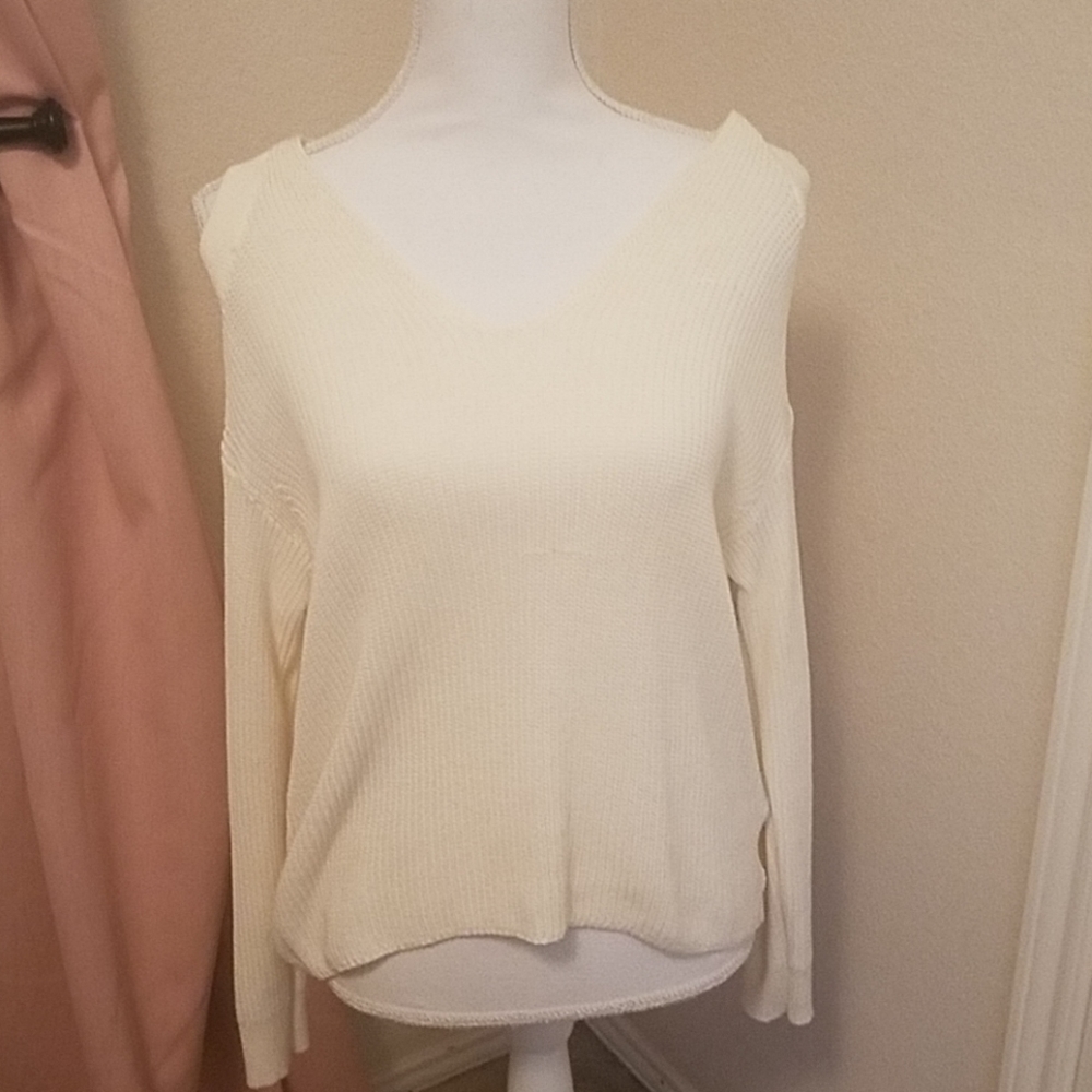 Express cream off shoulder top